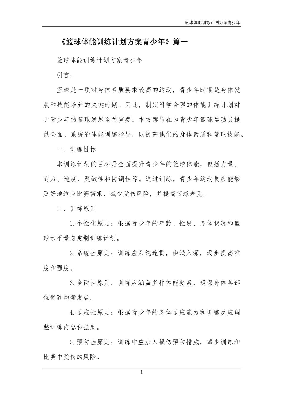 美国青少年篮球训练计划