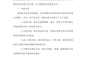 业余球队如何制定高效的训练效益计划?